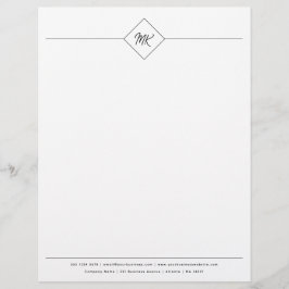 モノグラムパーソナライズされたプロフェッショナルスクリプト レターヘッド