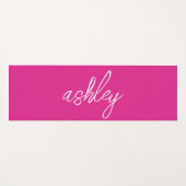 モノグラムパーソナライズされたホットピンク ヨガマット (正面(横))