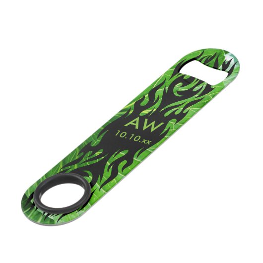 モノグラムパーソナライズされたボトルオープナー スピード栓抜き (正面アングル)