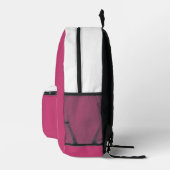 モノグラムパーソナライズされたモダンイニシャルピンクホワイト プリントバックパック (右)