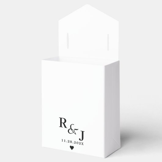 モノグラムパーソナライズされたモダンエレガンス結婚ズ フェイバーボックス (オープン)