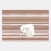 モノグラムパーソナライズされたモチャブラウンフローラ結婚ズ ラッピングペーパーシート (正面3)