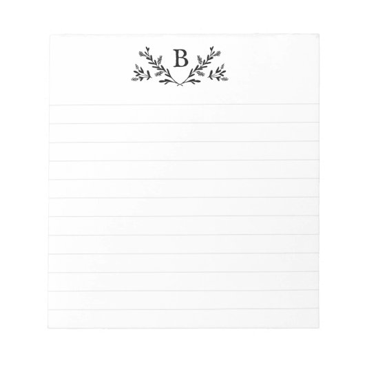 モノグラムパーソナライズされたラインメモ帳 ノートパッド (正面)