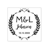 モノグラムパーソナライズされたラウンド結婚のゴム印 ラバースタンプ (インプリント)