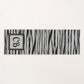 モノグラムパーソナライズされたラエレガントインアートブラックグレー ヨガマット (正面(横))