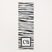 モノグラムパーソナライズされたラエレガントインアート白黒 ヨガマット (正面)