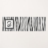 モノグラムパーソナライズされたラエレガントインアート白黒 ヨガマット (正面(横))