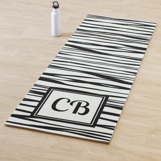 モノグラムパーソナライズされたラエレガントイン黒雪 ヨガマット (インサイチュ)