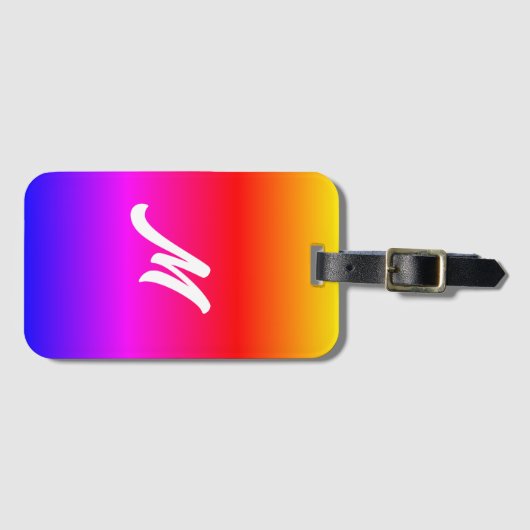 モノグラムパーソナライズされたラゲージタグ虹色 ラゲッジタグ (正面横)