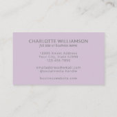 モノグラムパーソナライズされたラベンダースタイリッシュオフィス 名刺 (裏面)