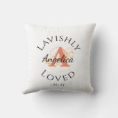 モノグラムパーソナライズされたラヴィシュリーラブピーチ クッション (裏面)