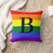 モノグラムパーソナライズされたレインボーLGBTプライドギフト クッション (ブランケット)