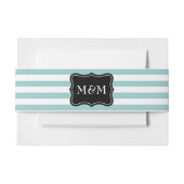 モノグラムパーソナライズされたレター封筒腹帯 招待状ベリーバンド (正面例)