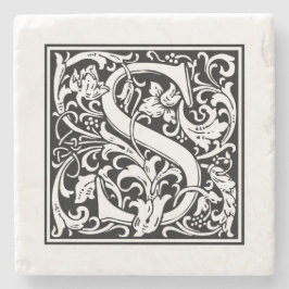 モノグラムパーソナライズされたレターS結婚の誕生日 ストーンコースター