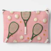 モノグラムパーソナライズされたレトロテニスラケットパターン アクセサリーポーチ (裏面)