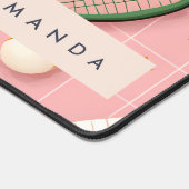 モノグラムパーソナライズされたレトロテニスラケットパターン デスクマット (コーナー)