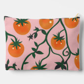 モノグラムパーソナライズされたレトロトマトつる植物パターン アクセサリーポーチ (裏面)