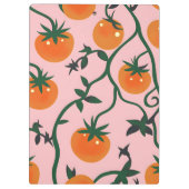 モノグラムパーソナライズされたレトロトマトつる植物パターン クリップボード (裏面)