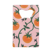 モノグラムパーソナライズされたレトロトマトつる植物パターン クレジットカード栓抜き (裏面)