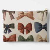 モノグラムパーソナライズされたレトロヴィンテージ弓パターン アクセサリーポーチ (裏面)