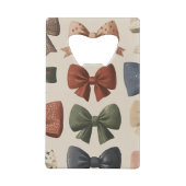 モノグラムパーソナライズされたレトロヴィンテージ弓パターン クレジットカード栓抜き (裏面)