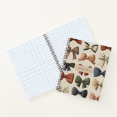 モノグラムパーソナライズされたレトロヴィンテージ弓パターン ノートブック (内部)