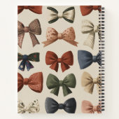 モノグラムパーソナライズされたレトロヴィンテージ弓パターン ノートブック (裏面)