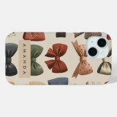 モノグラムパーソナライズされたレトロヴィンテージ弓パターン Case-Mate iPhoneケース (裏面 (横))