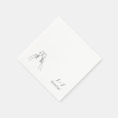 モノグラムパーソナライズされたワイングラス結婚ズ紙 スタンダードカクテルナプキン (角)