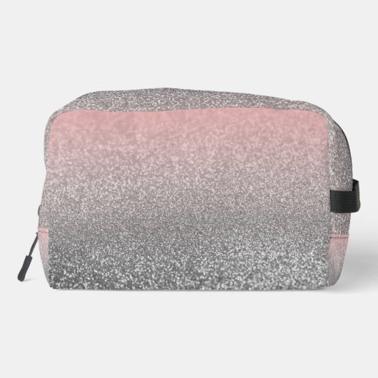 モノグラムパーソナライズされたヴィンテージグリッターシャインピンク ドップキット (裏面)