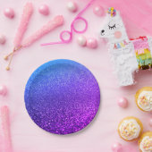 モノグラムパーソナライズされたヴィンテージグリッターシャイン3リング ペーパープレート (パーティー)