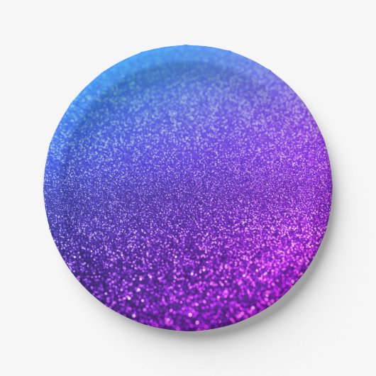 モノグラムパーソナライズされたヴィンテージグリッターシャイン3リング ペーパープレート (正面)