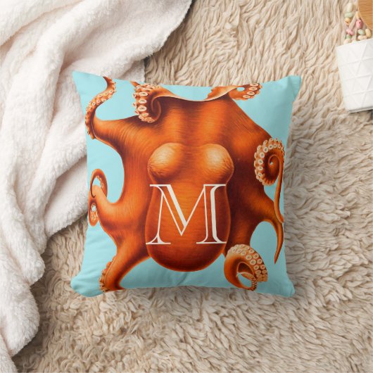 モノグラムパーソナライズされたヴィンテージタコイラストレーション クッション (ブランケット)