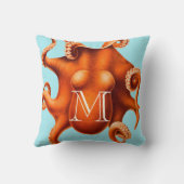 モノグラムパーソナライズされたヴィンテージタコイラストレーション クッション (裏面)