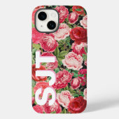 モノグラムパーソナライズされたヴィンテージバラ電話ケース Case-Mate iPhoneケース (裏面)