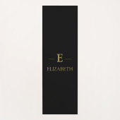 モノグラムパーソナライズされた付き黒ヨガマット ヨガマット (正面)