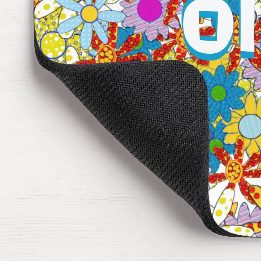 モノグラムパーソナライズされた又は名称花の模様 マウスパッド (コーナー)