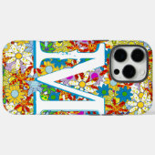 モノグラムパーソナライズされた又は名称花の模様 Case-Mate iPhoneケース (裏面 (横))