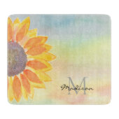 モノグラムパーソナライズされた名ひまわり カッティングボード (正面)