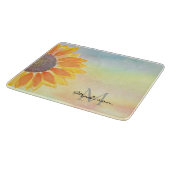 モノグラムパーソナライズされた名ひまわり カッティングボード (角)