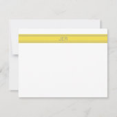 モノグラムパーソナライズされた名イニシャルイエロー&グレー ノートカード (正面)