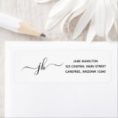 モノグラムパーソナライズされた名イニシャル差出人住所 ラベル (インサイチュ)