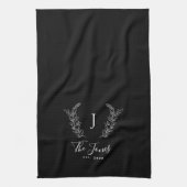 モノグラムパーソナライズされた名エレガント キッチンタオル (縦)