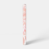 モノグラムパーソナライズされた名ガーリーピンク白フローラ SAMSUNG GALAXYケース (左側面)