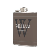 モノグラムパーソナライズされた名クラシックTan フラスク (左)
