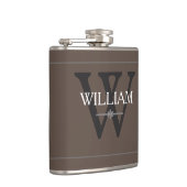 モノグラムパーソナライズされた名クラシックTan フラスク (右)
