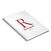 モノグラムパーソナライズされた名シンプルbridesmaid日付 ノートブック (右側)