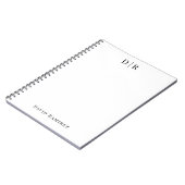 モノグラムパーソナライズされた名プロフェッショナルミニマル ノートブック (左側)