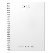 モノグラムパーソナライズされた名プロフェッショナルミニマル ノートブック (正面)