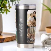 モノグラムパーソナライズされた名6フォトコラージュ 保温保冷タンブラー